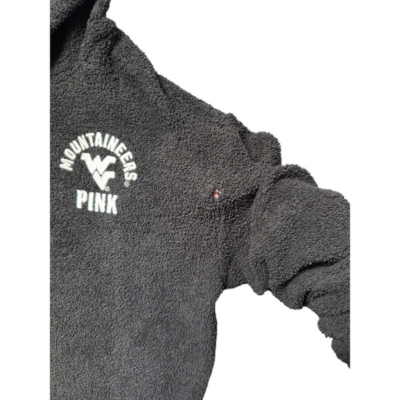 Victoria’s Secret PINK WV Mountaineers Hoodie Women’s XS Black Sherpa Fleece - Picture 9 of 9